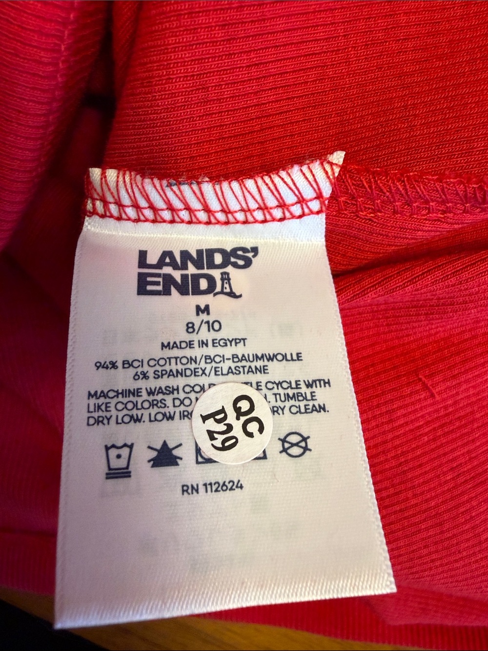 Lands' End Red Ribbed Henley Tank - Picture 7 of 7